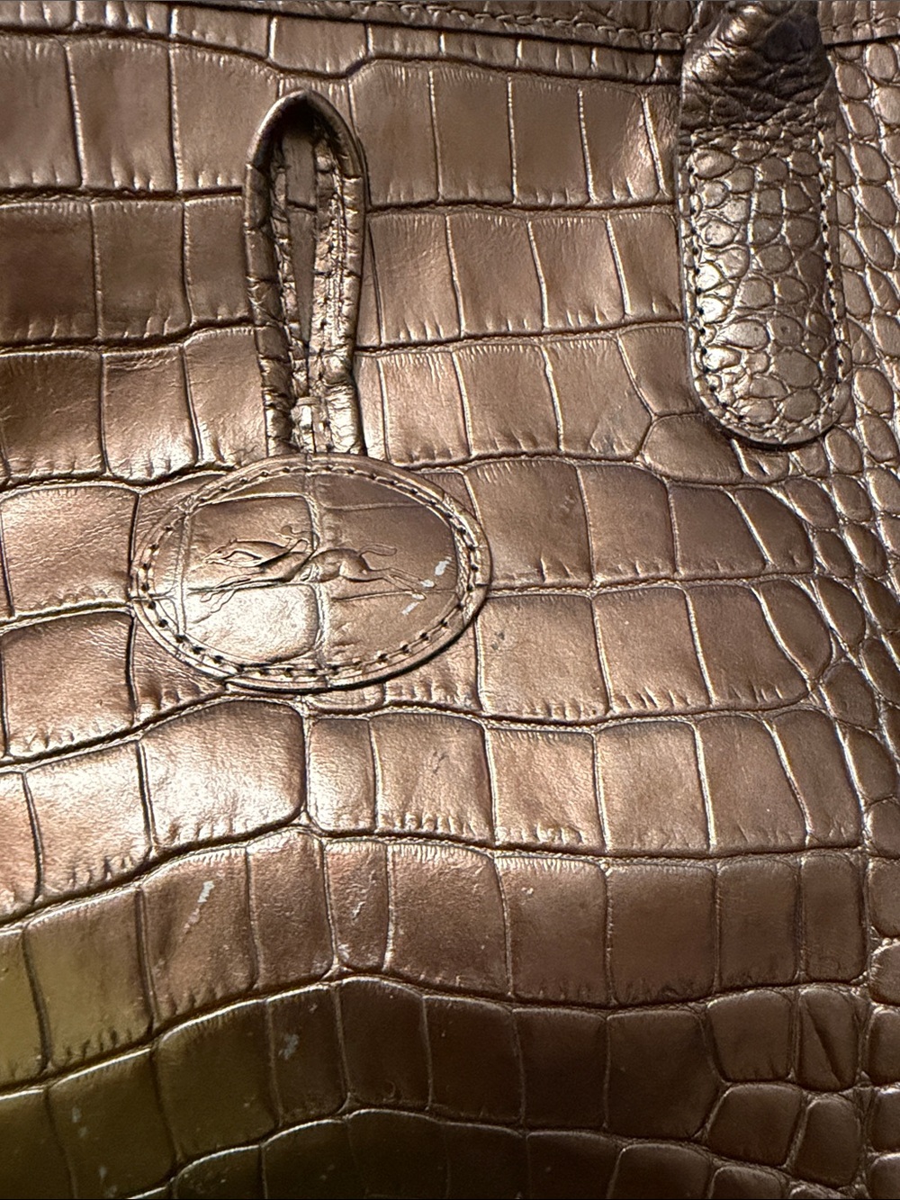 Longchamp Roseau Croc Embossed Tote - Picture 2 of 9